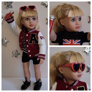 Taylor Swift RED Inspired OOAK 18 Inch Doll, 2 Looks, & Accessories Package